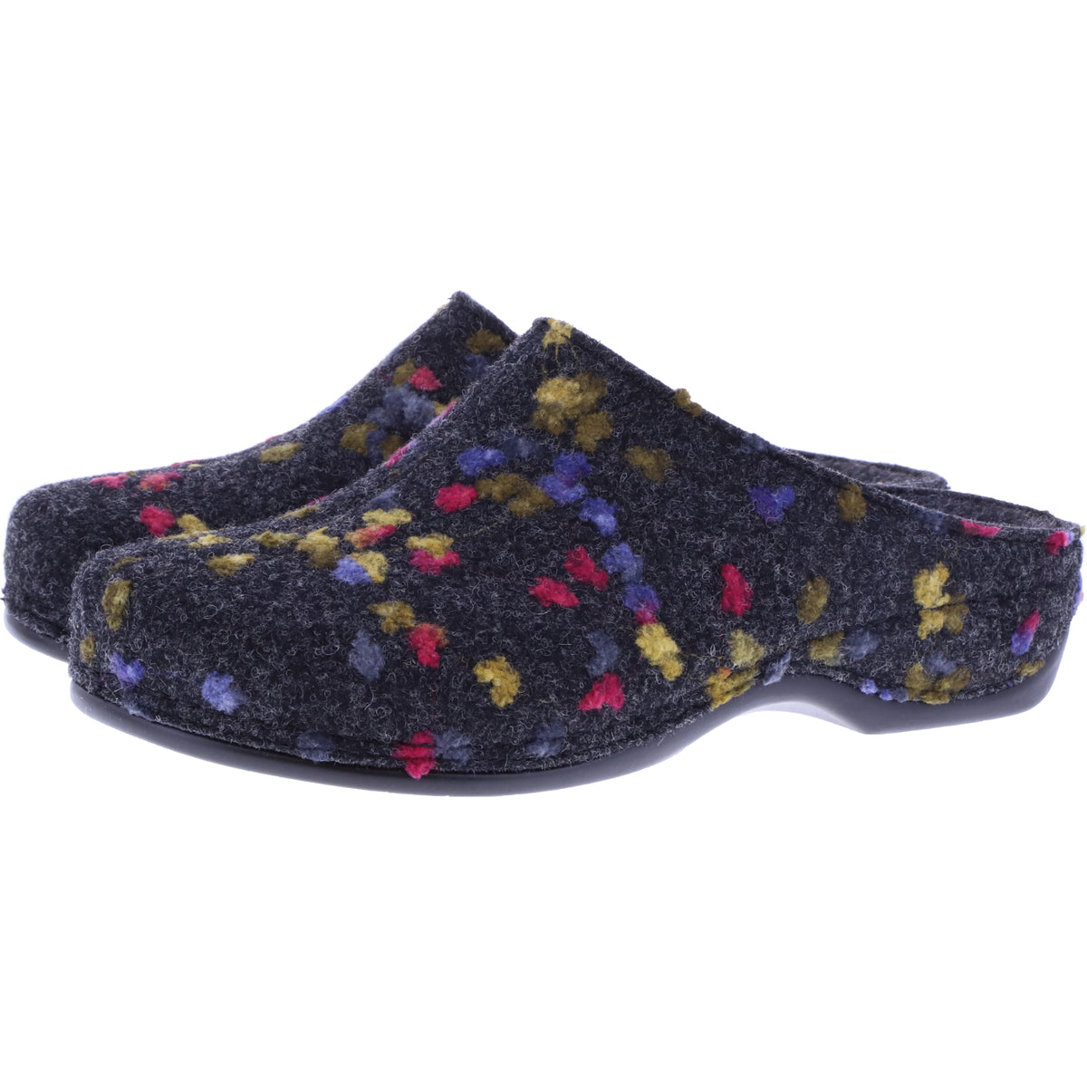 Berkemann | Modell: Donata | Dunkelgrau Tupfen Filz | Form: Melbourne | 01028-914 | Damen Clogs
