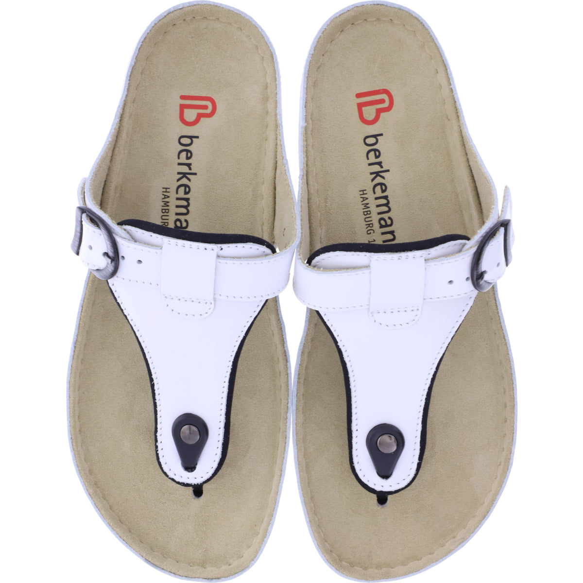 Berkemann | Modell: Mila | Weiß Leder | Leisten: Caldera | 01351-100 | Zehentrenner | Damen