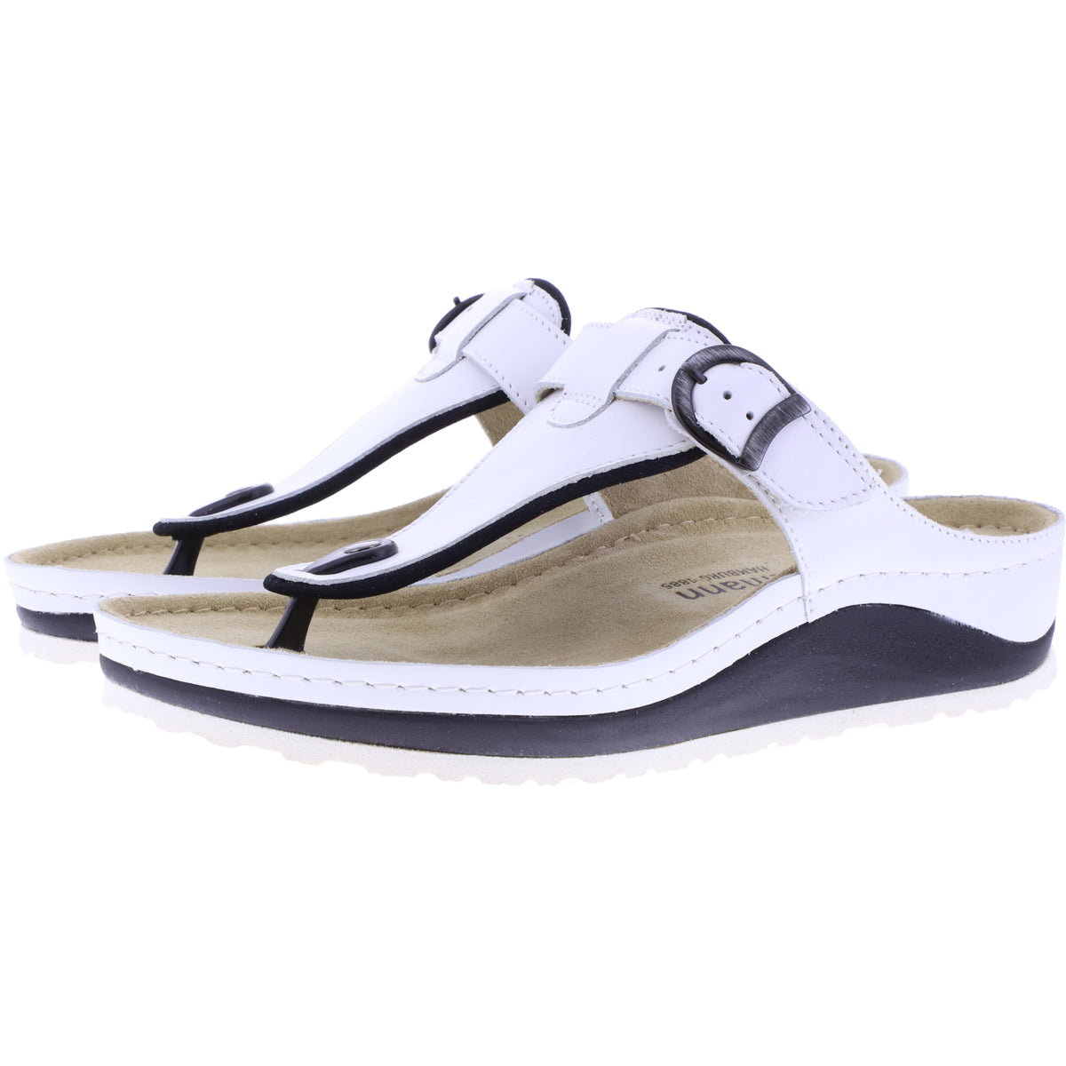 Berkemann | Modell: Mila | Weiß Leder | Leisten: Caldera | 01351-100 | Zehentrenner | Damen