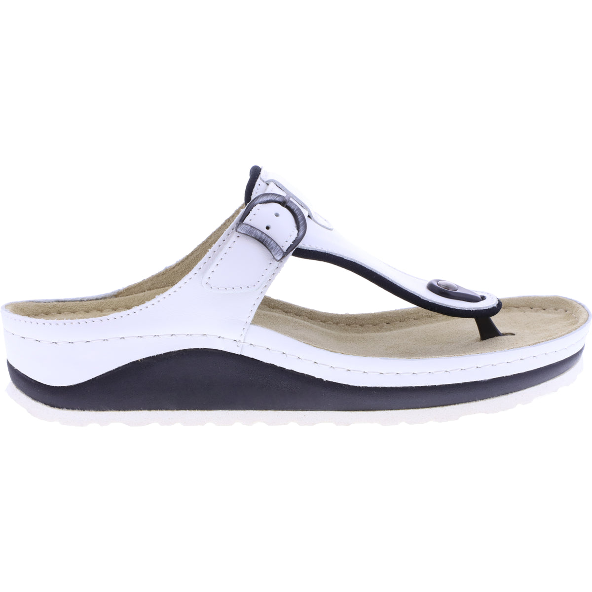 Berkemann | Modell: Mila | Weiß Leder | Leisten: Caldera | 01351-100 | Zehentrenner | Damen