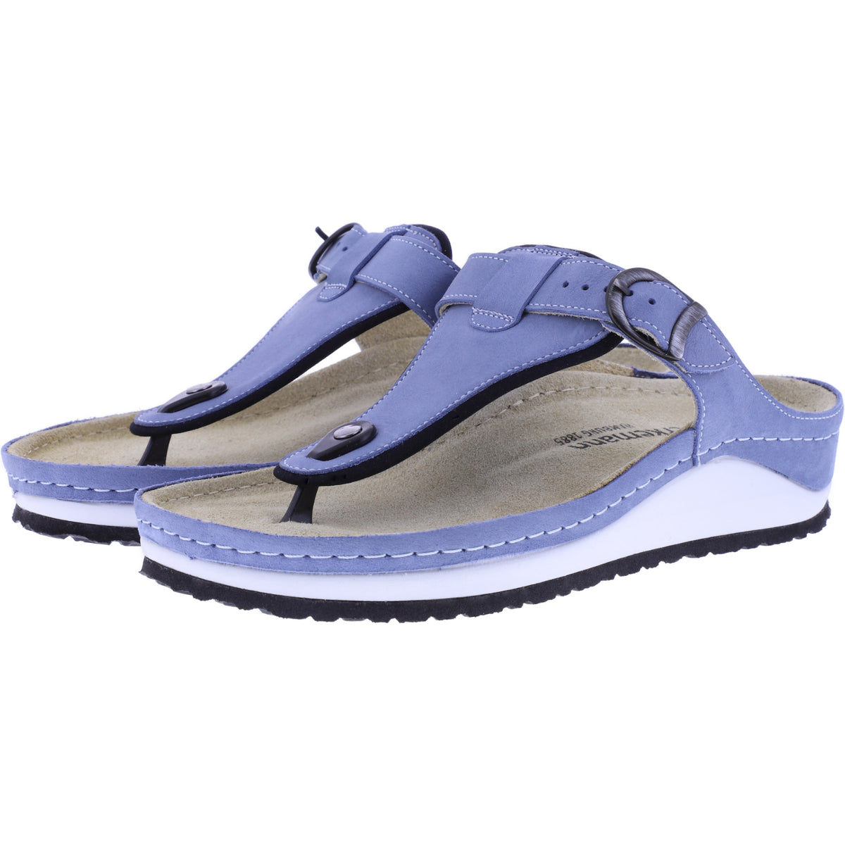Berkemann | Mila | Azurblau Nubuk | Leisten: Caldera | 01351-394 | Zehentrenner | Damen