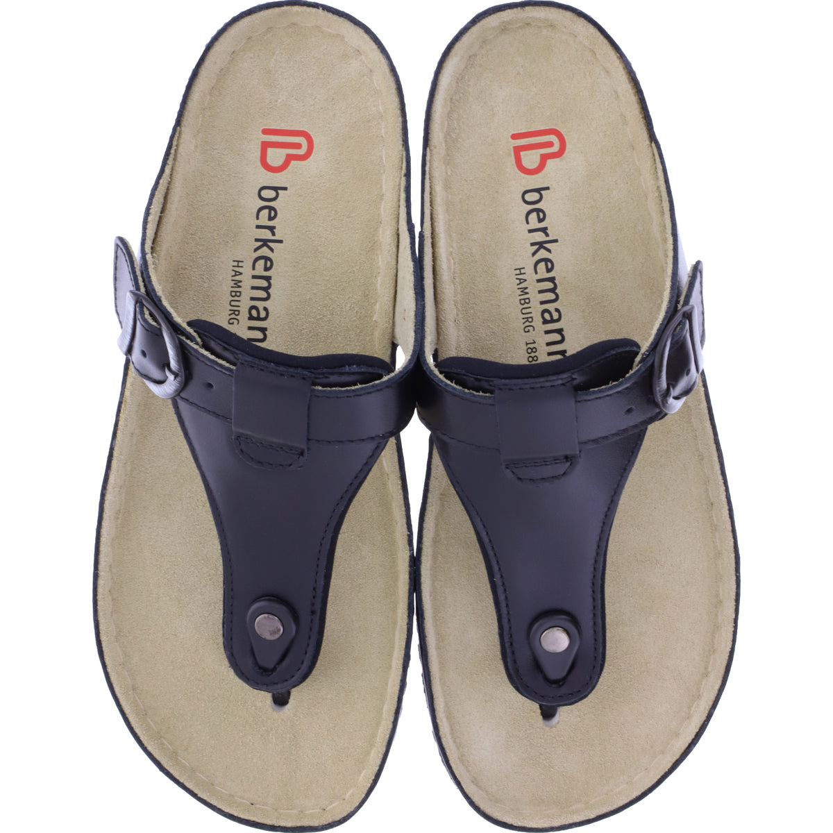 Berkemann | Modell: Mila | Schwarz Leder | Leisten: Caldera | 01351-901 | Zehentrenner | Damen