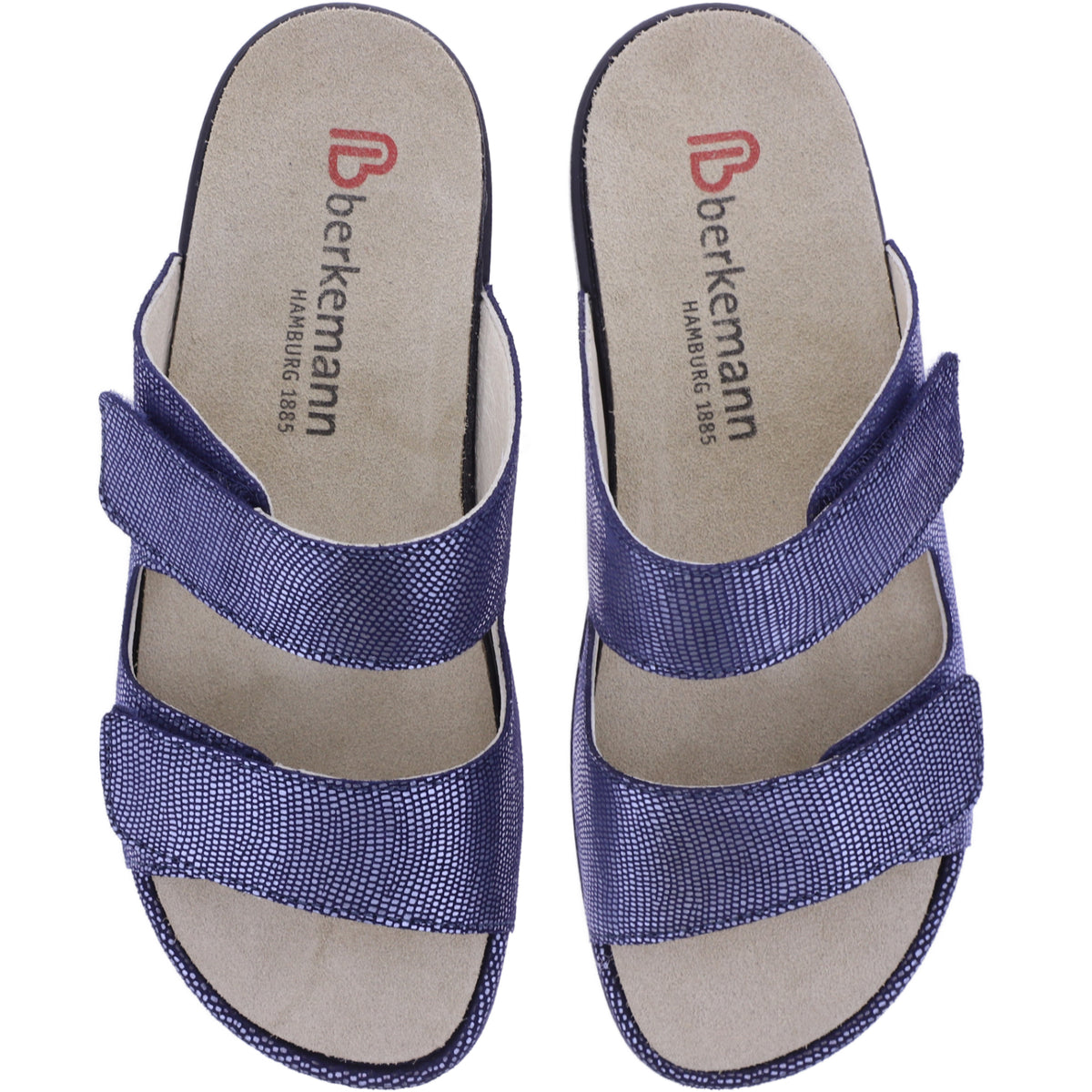 Berkemann | Winona | Blau Briilantleder | Form: Granada | 01466-065 | Damen Pantolette
