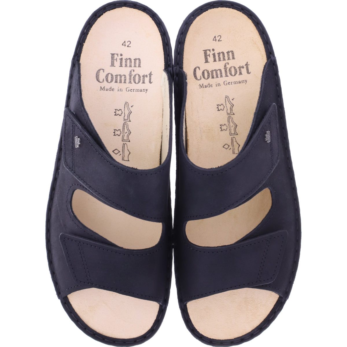 Finn Comfort / Riad / Schwarz Nubuk Leder / Wechselfußbett / Art: 01505-046099 / Herren Pantoletten