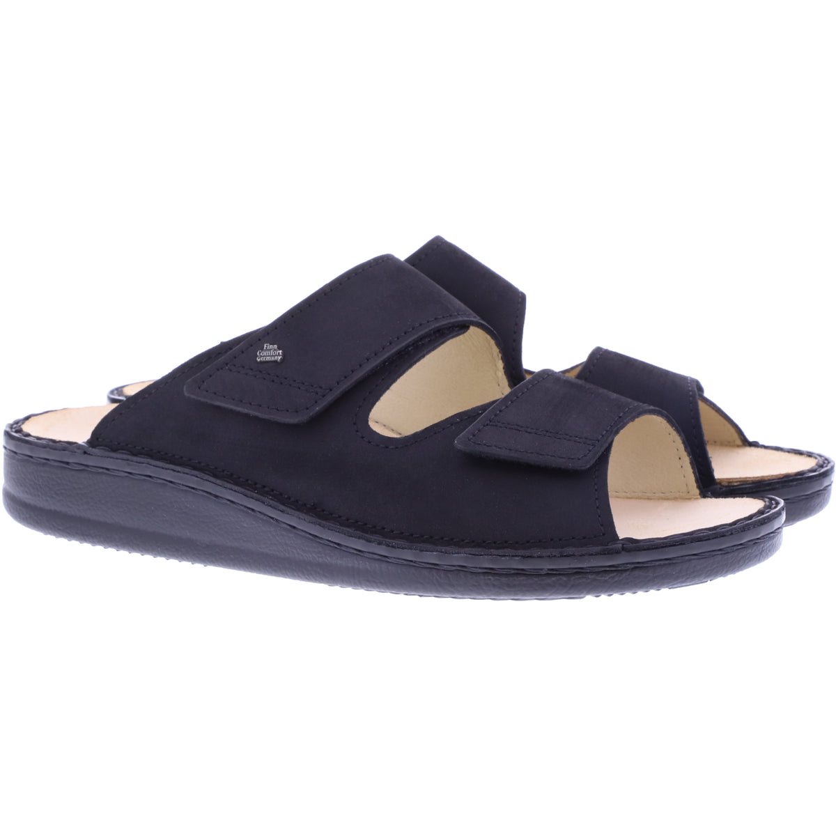 Finn Comfort / Riad / Schwarz Nubuk Leder / Wechselfußbett / Art: 01505-046099 / Herren Pantoletten
