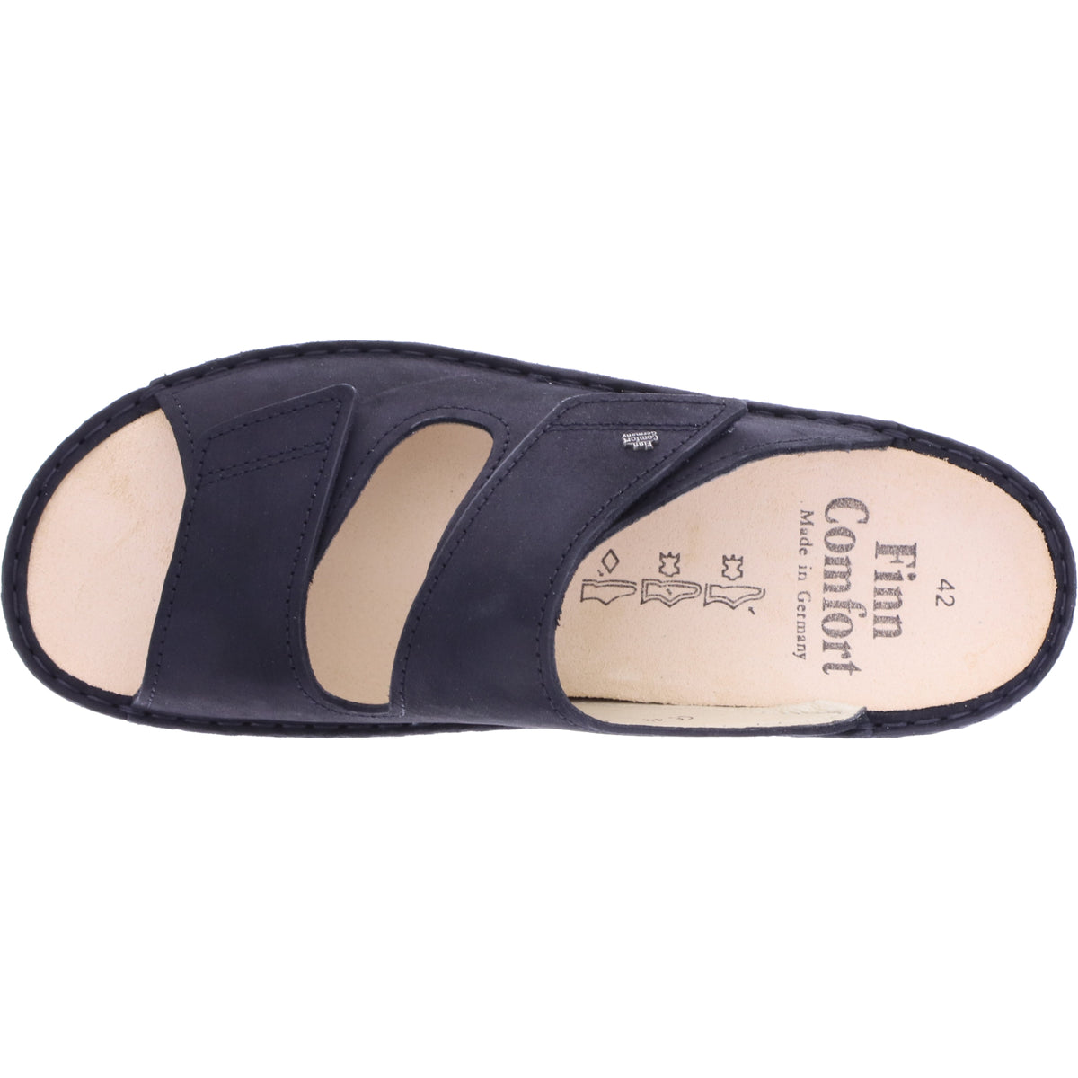 Finn Comfort / Riad / Schwarz Nubuk Leder / Wechselfußbett / Art: 01505-046099 / Herren Pantoletten