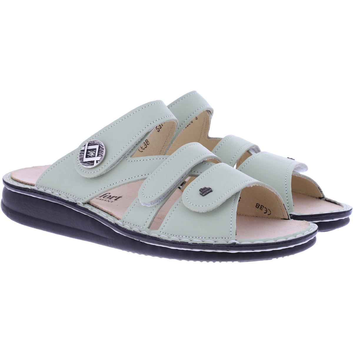 Finn Comfort | Agueda | Mintgrün | Leder | Wechselfußbett | 01538-846078 | Damen Pantoletten