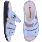 Finn Comfort | Agueda | Sky-Hellblau| Leder | Wechselfußbett | 01538-846214 | Damen Pantoletten