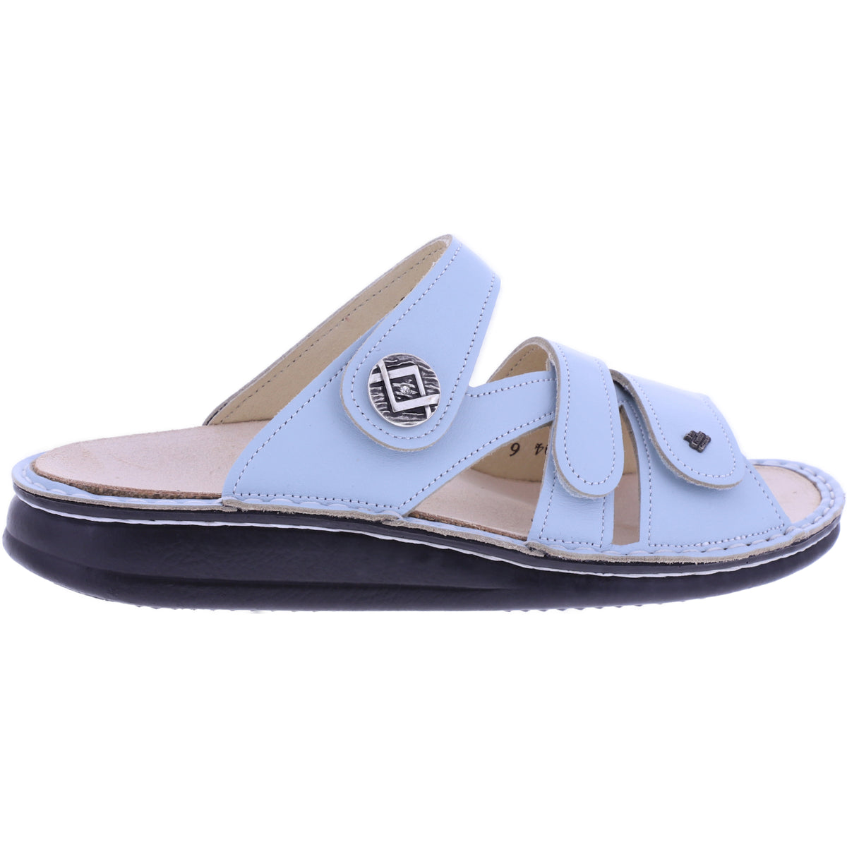 Finn Comfort | Agueda | Sky-Hellblau| Leder | Wechselfußbett | 01538-846214 | Damen Pantoletten