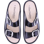 Finn Comfort | Lipari | Schwarz Knautschlack | Wechselfußbett | 01545-022099 | Damen Pantoletten