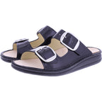 Finn Comfort | Lipari | Schwarz Knautschlack | Wechselfußbett | 01545-022099 | Damen Pantoletten