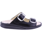 Finn Comfort | Lipari | Schwarz Knautschlack | Wechselfußbett | 01545-022099 | Damen Pantoletten