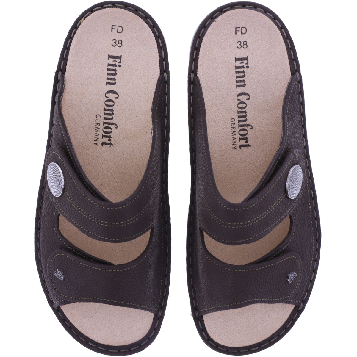 Finn Comfort | Sansibar | Espresso-Braun | Wechselfußbett | 02550-834025 | Damen Pantoletten