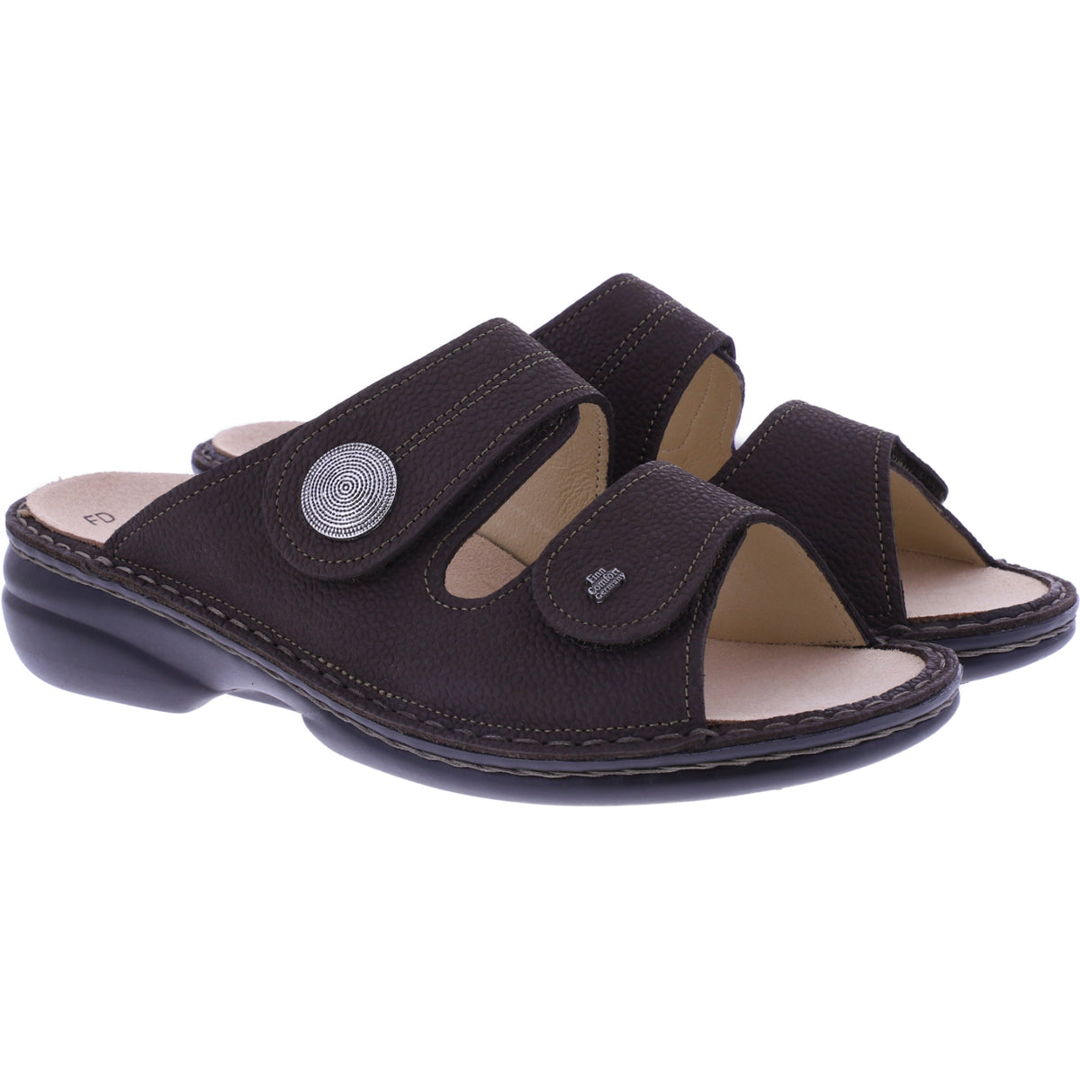 Finn Comfort | Sansibar | Espresso-Braun | Wechselfußbett | 02550-834025 | Damen Pantoletten