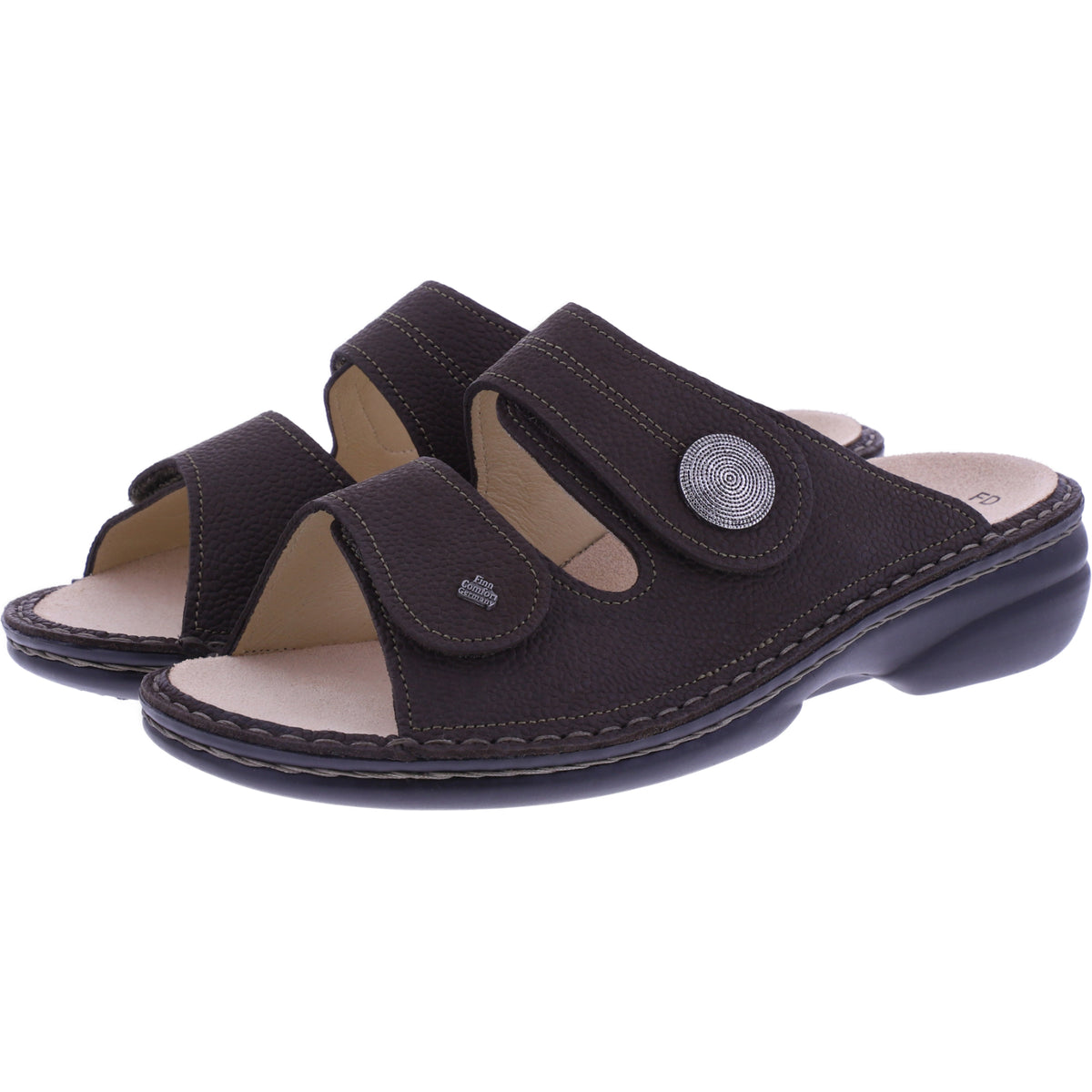 Finn Comfort | Sansibar | Espresso-Braun | Wechselfußbett | 02550-834025 | Damen Pantoletten