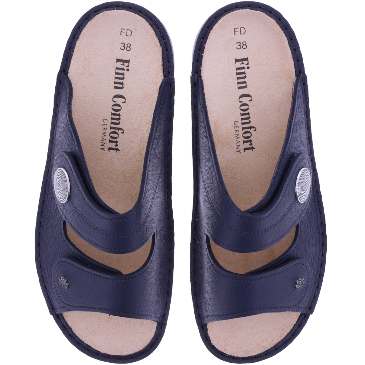 Finn Comfort | Sansibar | Ocean-Dunkelblau | Wechselfußbett | 02550-852042 | Damen Pantoletten