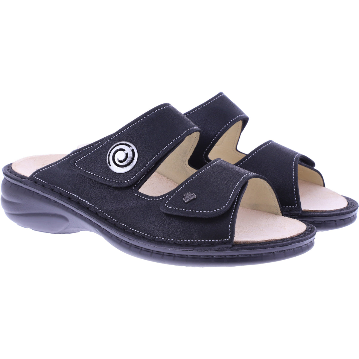 Finn Comfort | Colina | Black-Schwarz | Leder | Wechselfußbett | 02628-817393 | Damen Pantoletten