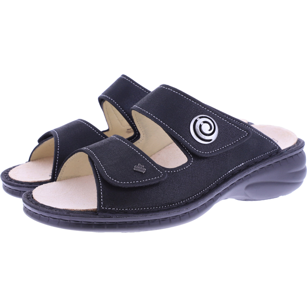Finn Comfort | Colina | Black-Schwarz | Leder | Wechselfußbett | 02628-817393 | Damen Pantoletten