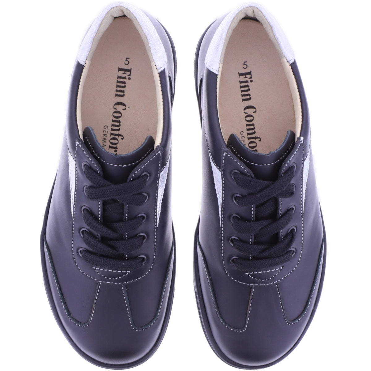 Finn Comfort | Interlagos | Schwarz-Silber | Leder | Wechselfußbett | 02791-902998 | Damen Sneaker