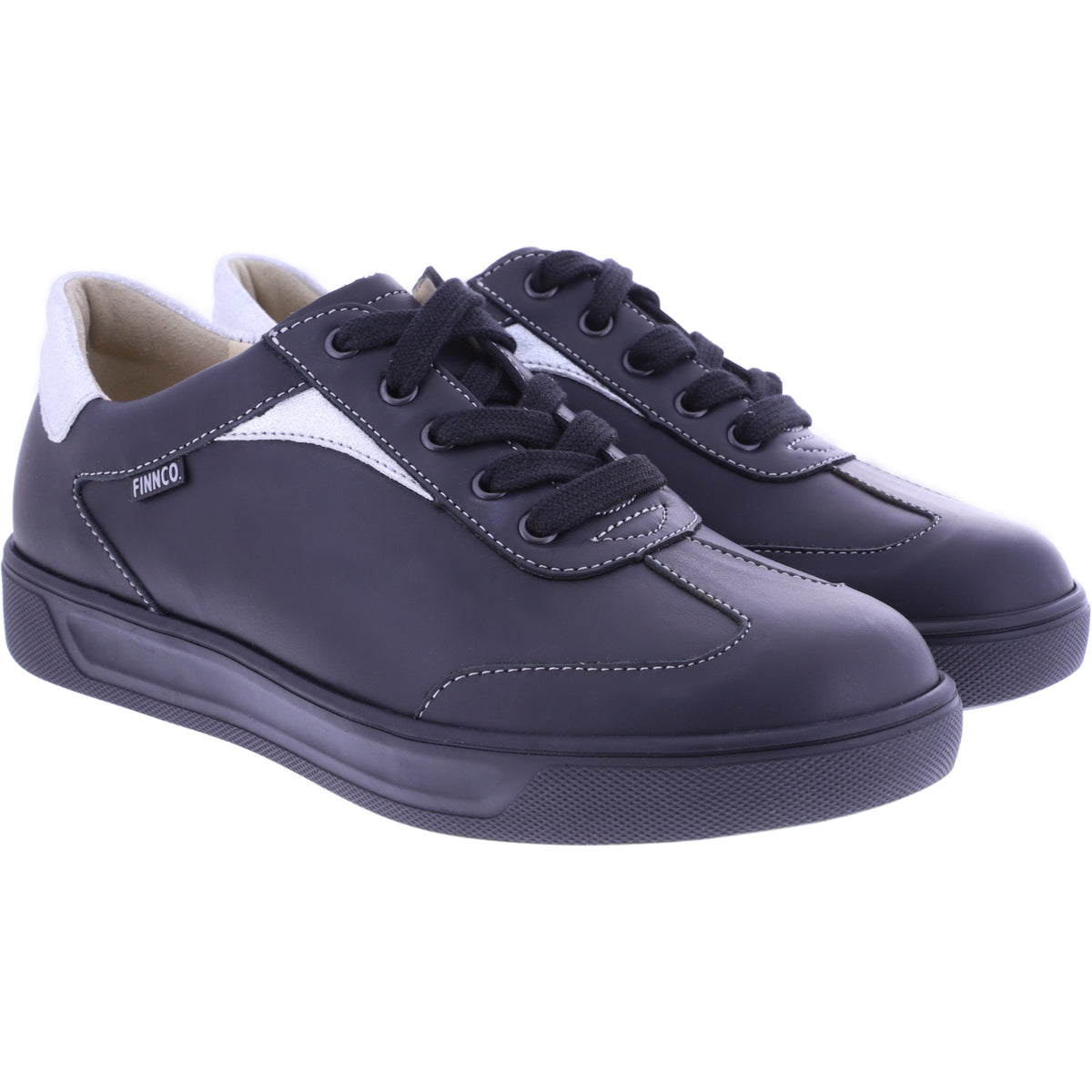 Finn Comfort | Interlagos | Schwarz-Silber | Leder | Wechselfußbett | 02791-902998 | Damen Sneaker