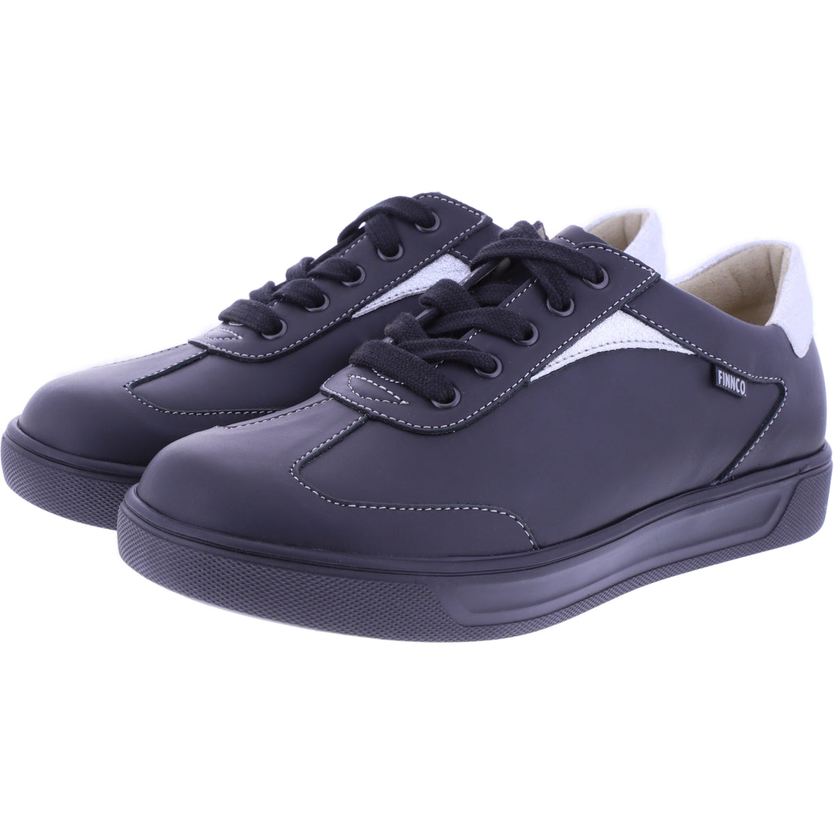 Finn Comfort | Interlagos | Schwarz-Silber | Leder | Wechselfußbett | 02791-902998 | Damen Sneaker