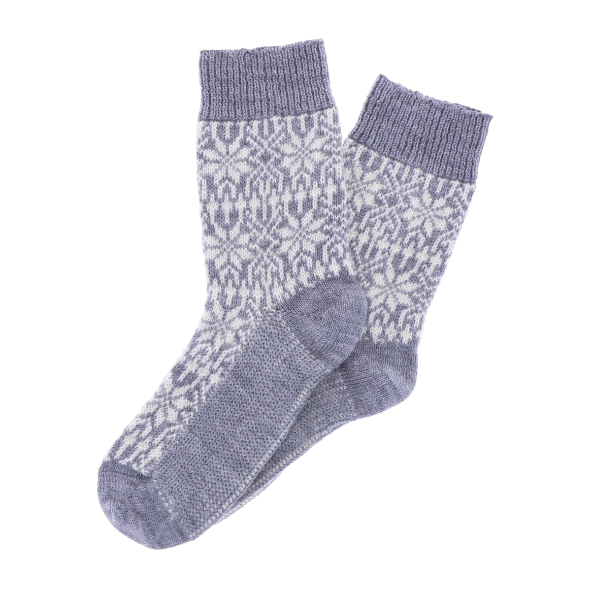 Hirsch Natur | Norweger Socken | Hellgrau-Natur | Sternenmuster | 100% Schurwolle