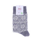 Hirsch Natur | Norweger Socken | Hellgrau-Natur | Sternenmuster | 100% Schurwolle