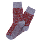 Hirsch Natur | Norweger Socken | Grau-Mohn | Sternenmuster | 100% Schurwolle