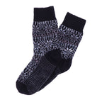 Hirsch Natur | Norweger Socken | Schwarz-Schlamm | Sternenmuster | 100% Schurwolle