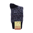 Hirsch Natur | Norweger Socken | Schwarz-Schlamm | Sternenmuster | 100% Schurwolle