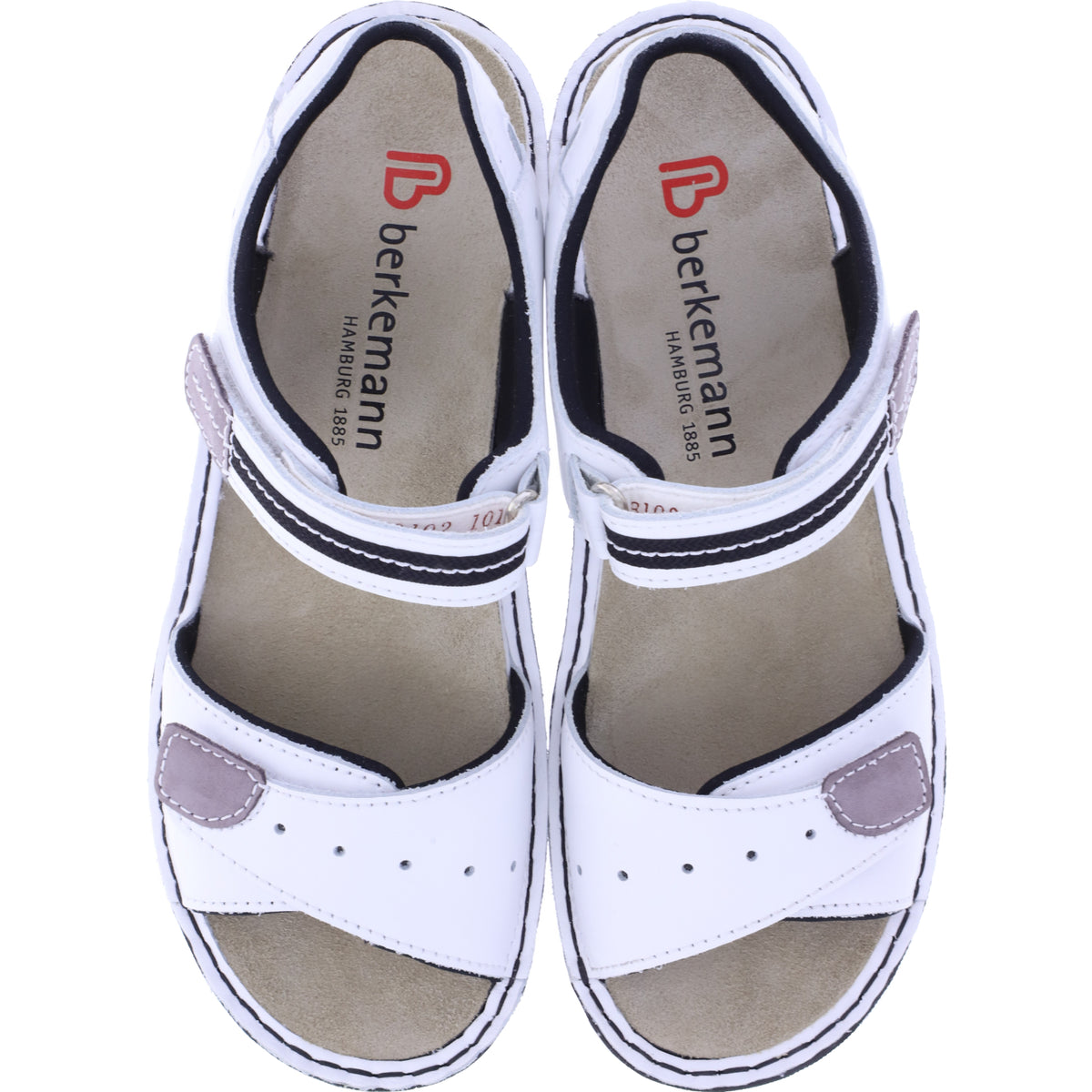 Berkemann | Modell: Leni | Weiß Glattleder | Leisten: Lugano | 03102-101 | Damen Sandalen