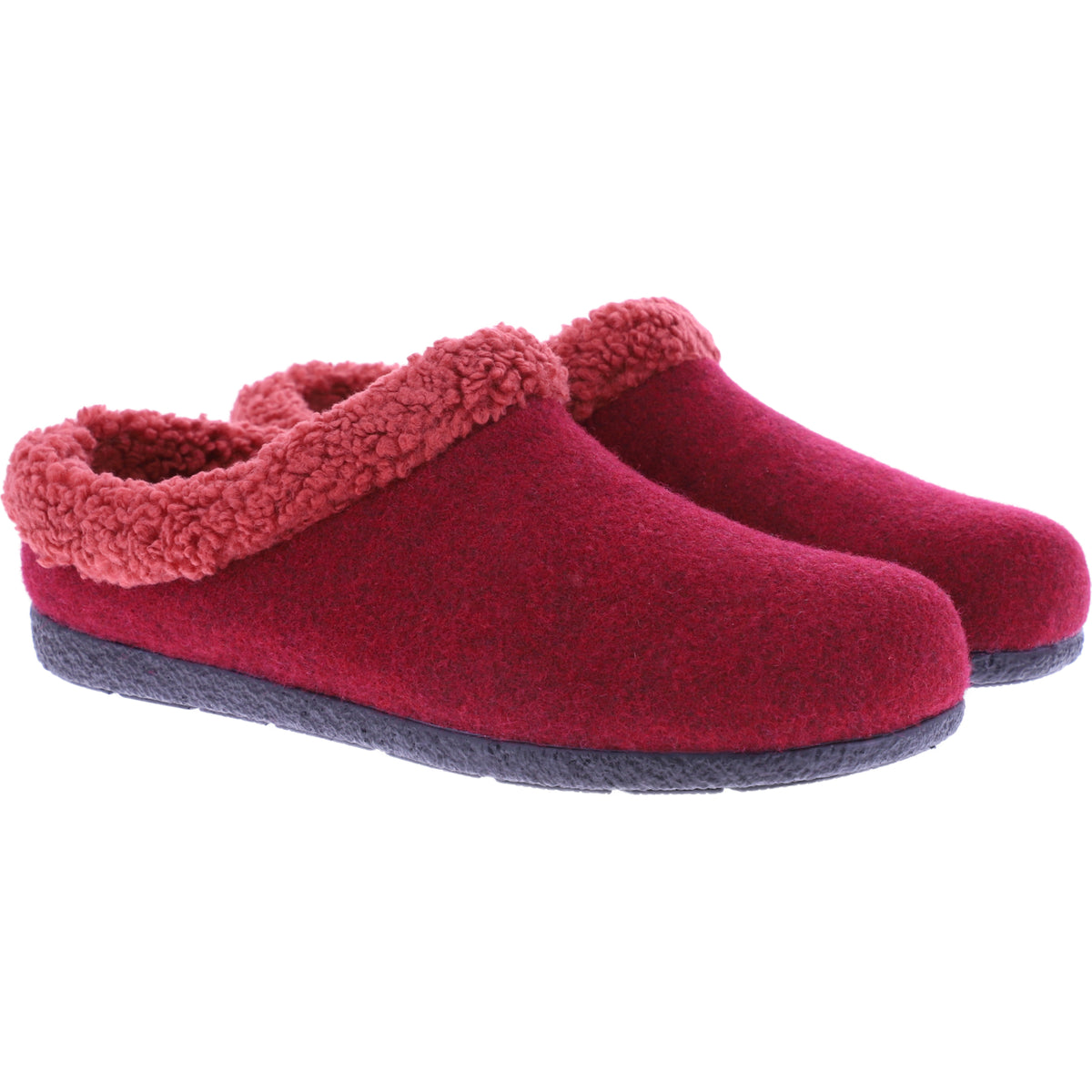 Berkemann | Tala | Rot Filz | Warmfutter | Form: Cortina | Weite: G | 03200-235 | Damen Hausschuhe