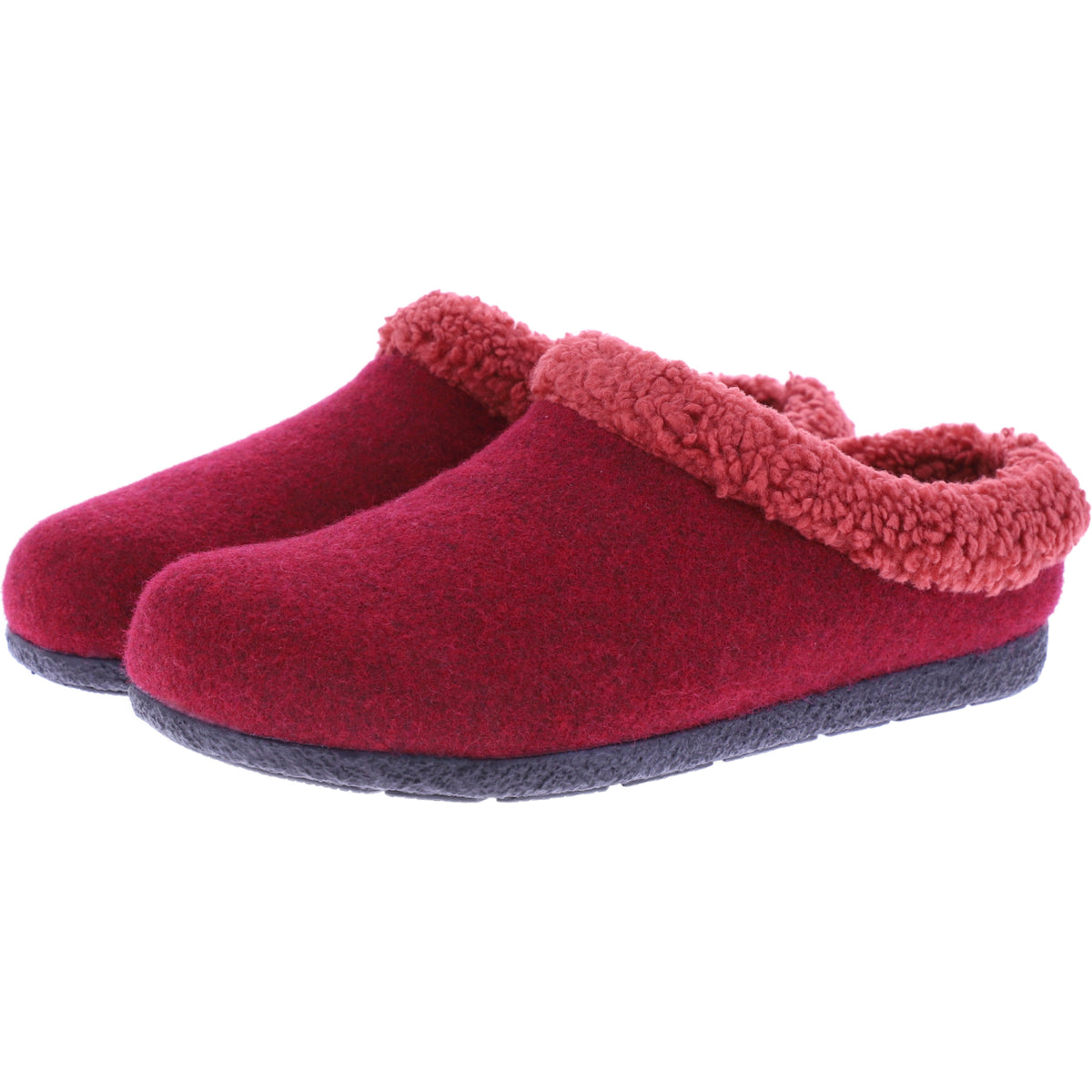 Berkemann | Tala | Rot Filz | Warmfutter | Form: Cortina | Weite: G | 03200-235 | Damen Hausschuhe