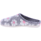 Berkemann | Trixie | Hellgrau Floralfilz | Form: Cortina | Weite: G | 03201-644 | Damen Hausschuhe