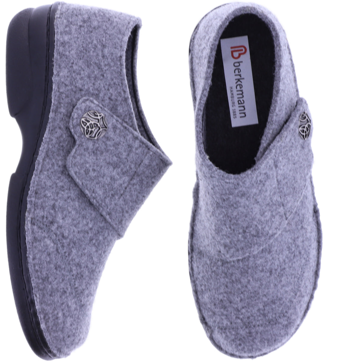 Berkemann | Jarla | Hellgrau Filz | Form: Davos | Weite: G | 03558-652 | Damen Filzhausschuh
