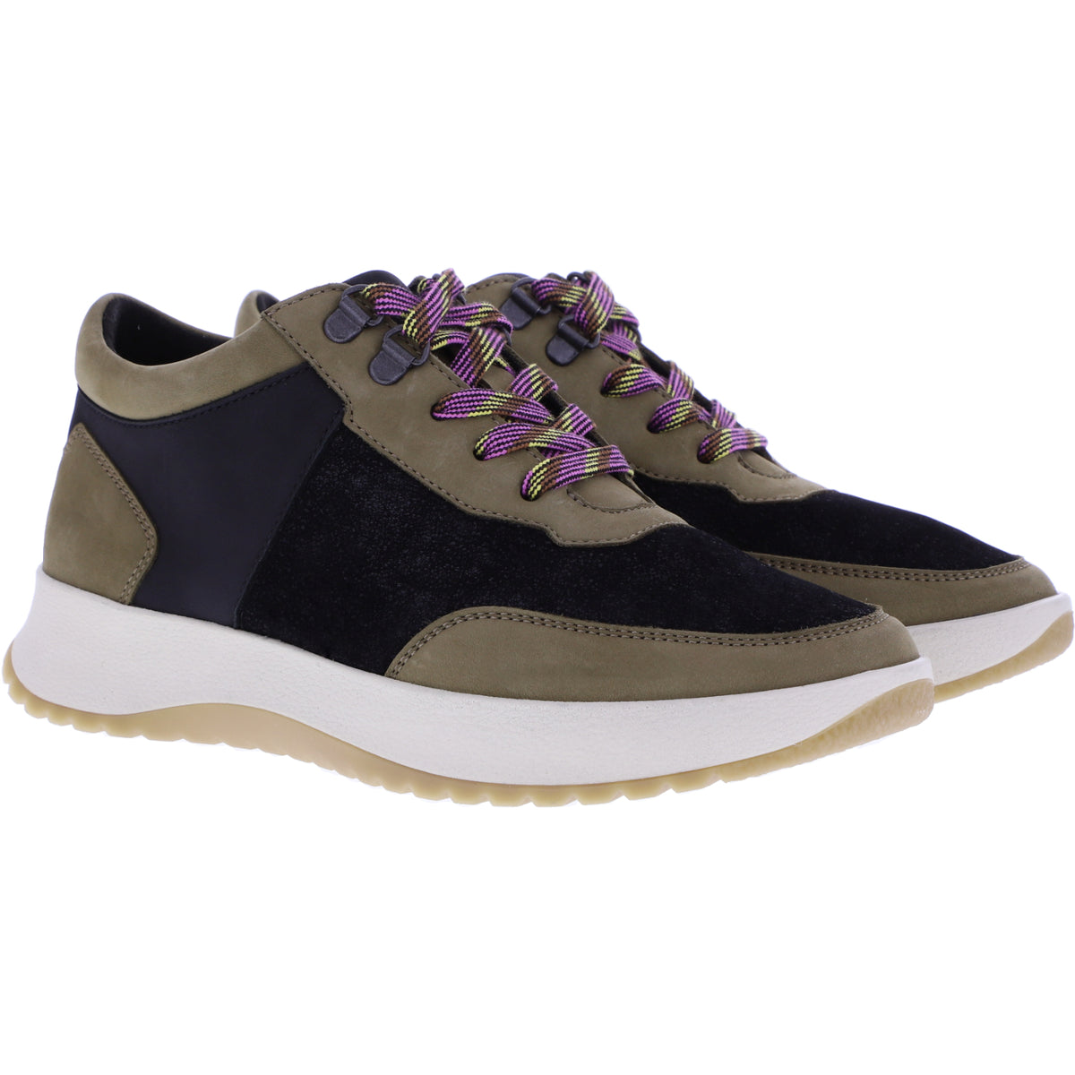 Berkemann / Modell: Sarinna / Khakibeige-Schwarz Softnubuk-Stretch / Form: Valencia / Art: 03702-051