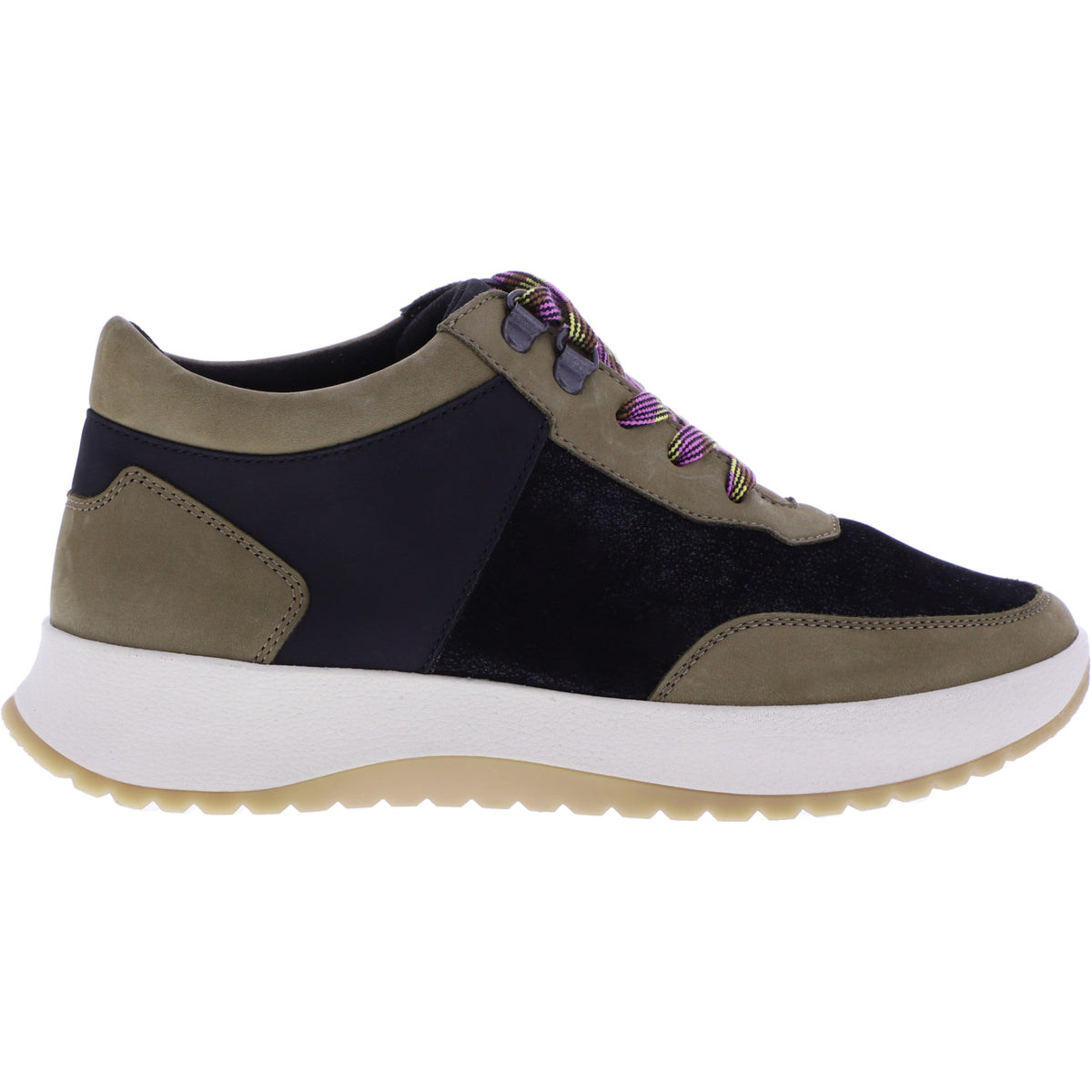 Berkemann / Modell: Sarinna / Khakibeige-Schwarz Softnubuk-Stretch / Form: Valencia / Art: 03702-051