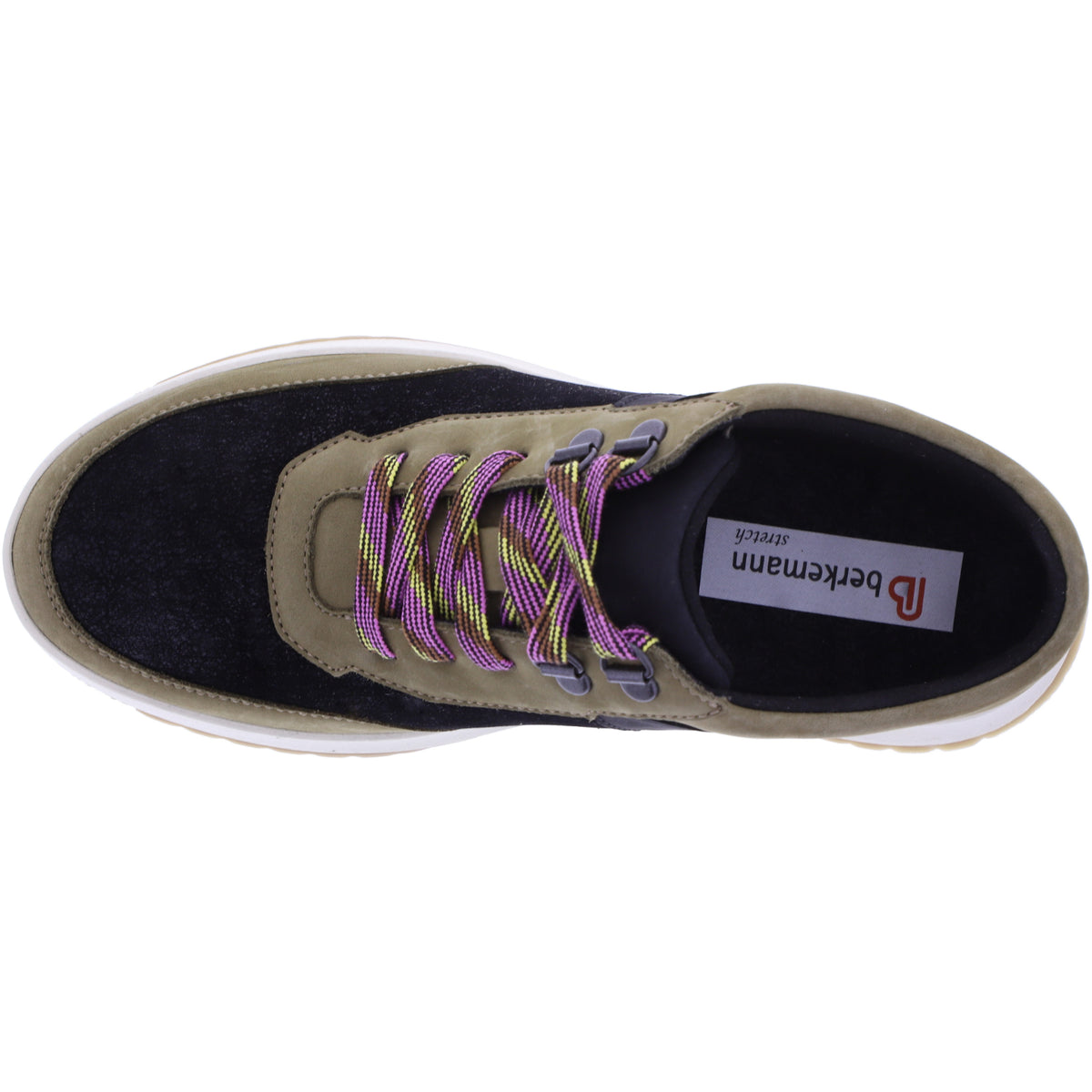 Berkemann / Modell: Sarinna / Khakibeige-Schwarz Softnubuk-Stretch / Form: Valencia / Art: 03702-051