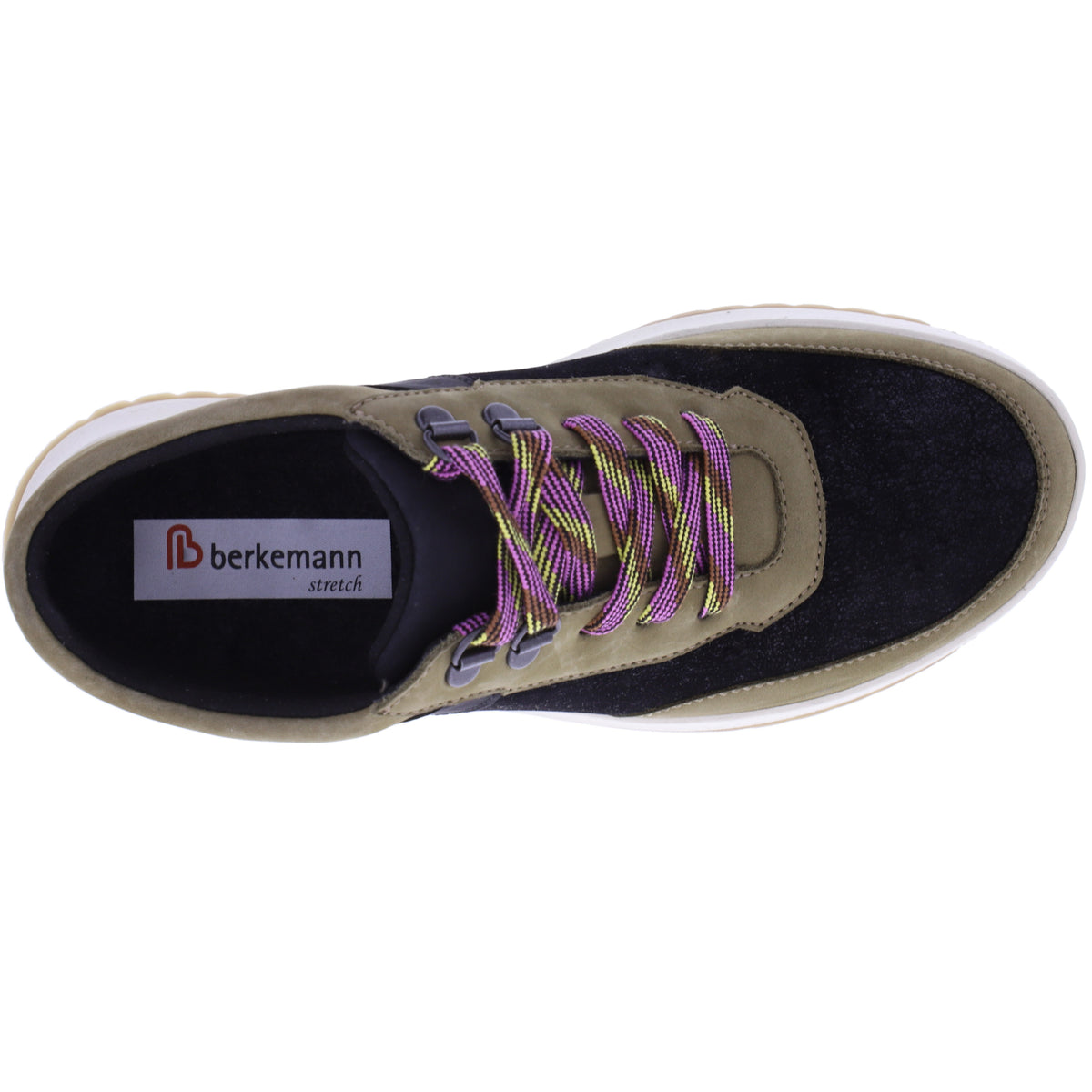 Berkemann / Modell: Sarinna / Khakibeige-Schwarz Softnubuk-Stretch / Form: Valencia / Art: 03702-051
