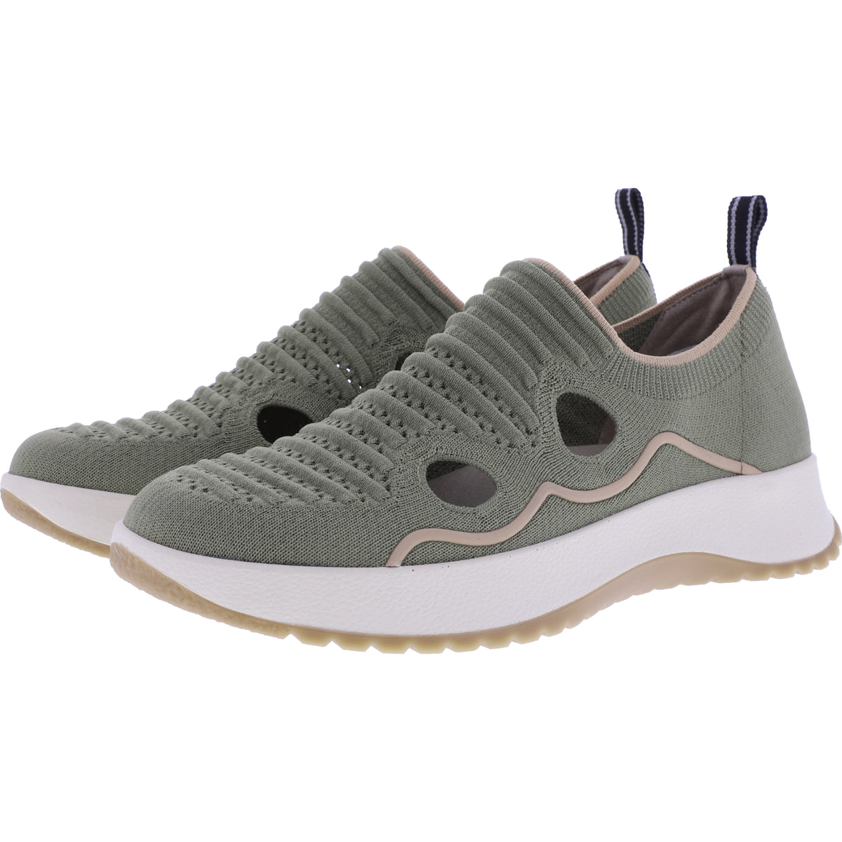 Berkemann ComfortKnit | Modell: Toya | Grün-Beige | Leisten: Valencia | 03775-792 | Damen Slipper