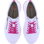 Berkemann | Modell: Sanida | Weiß-Pink Kalbsleder | Leisten: Valencia | 03776-100 | Damen Sneaker