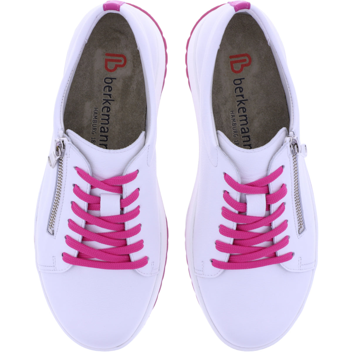 Berkemann | Modell: Sanida | Weiß-Pink Kalbsleder | Leisten: Valencia | 03776-100 | Damen Sneaker
