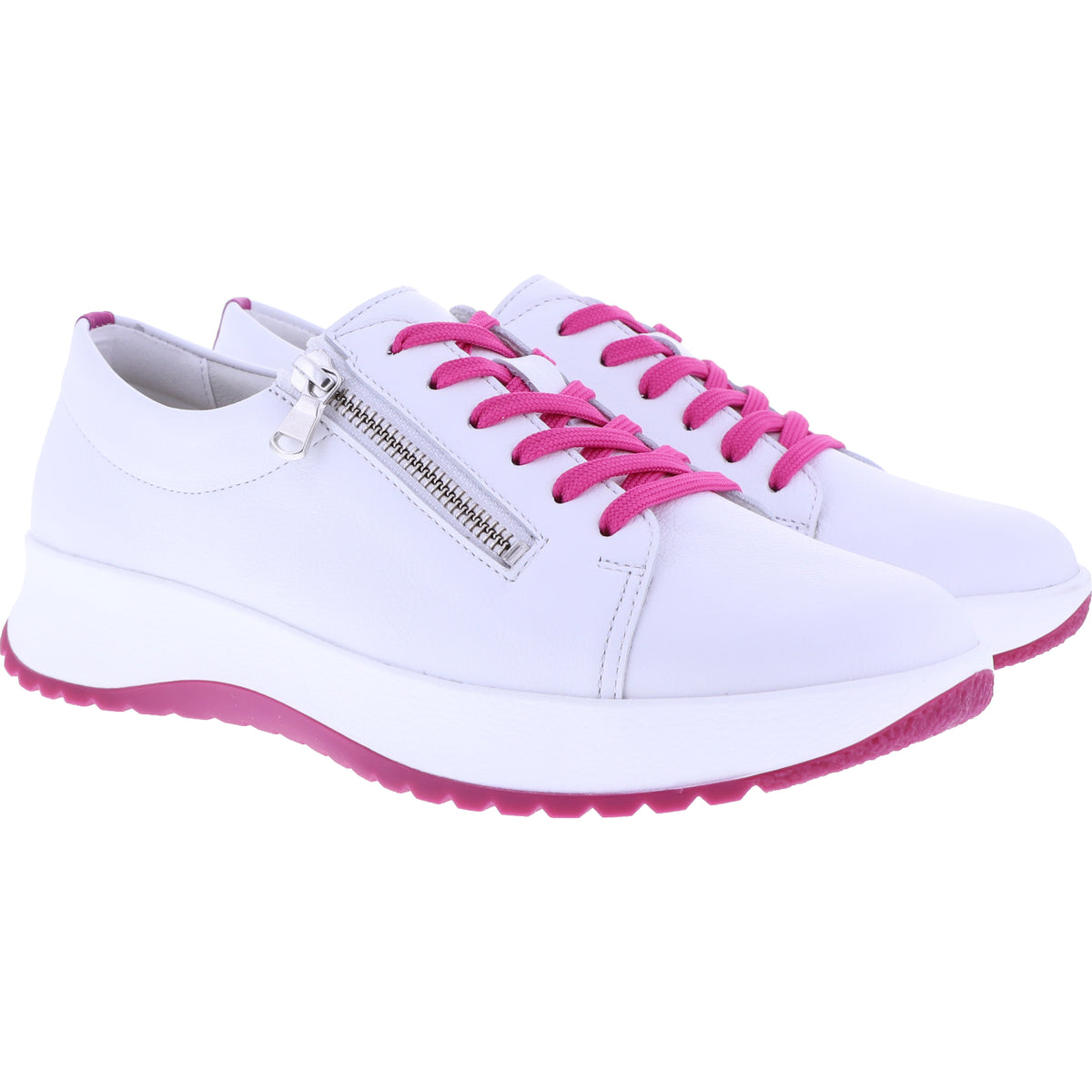 Berkemann | Modell: Sanida | Weiß-Pink Kalbsleder | Leisten: Valencia | 03776-100 | Damen Sneaker