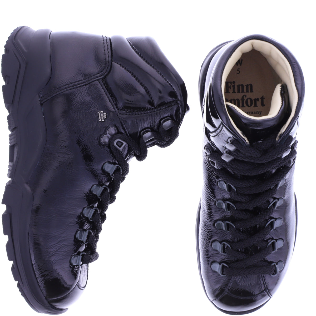 Finn Comfort | Garmisch | Schwarz Lack | Wechselfußbett | 03911-022099 | Wanderstiefel