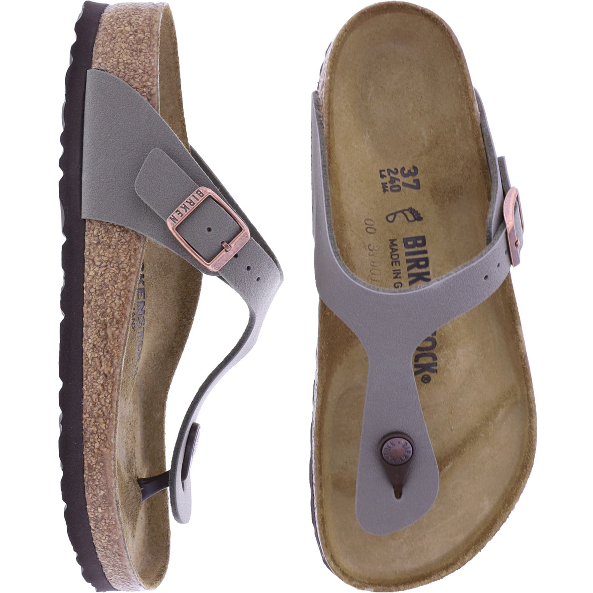 Birkenstock | Gizeh | Stone-Grau | Birko-Flor | Weite: Normal | 043391 | Unisex Zehensteg Sandalen