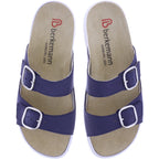 Berkemann | Lucinda | Blau Nubukleder | Form: Palma | 04506-320 | Damen Pantoletten