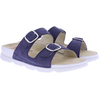 Berkemann | Lucinda | Blau Nubukleder | Form: Palma | 04506-320 | Damen Pantoletten