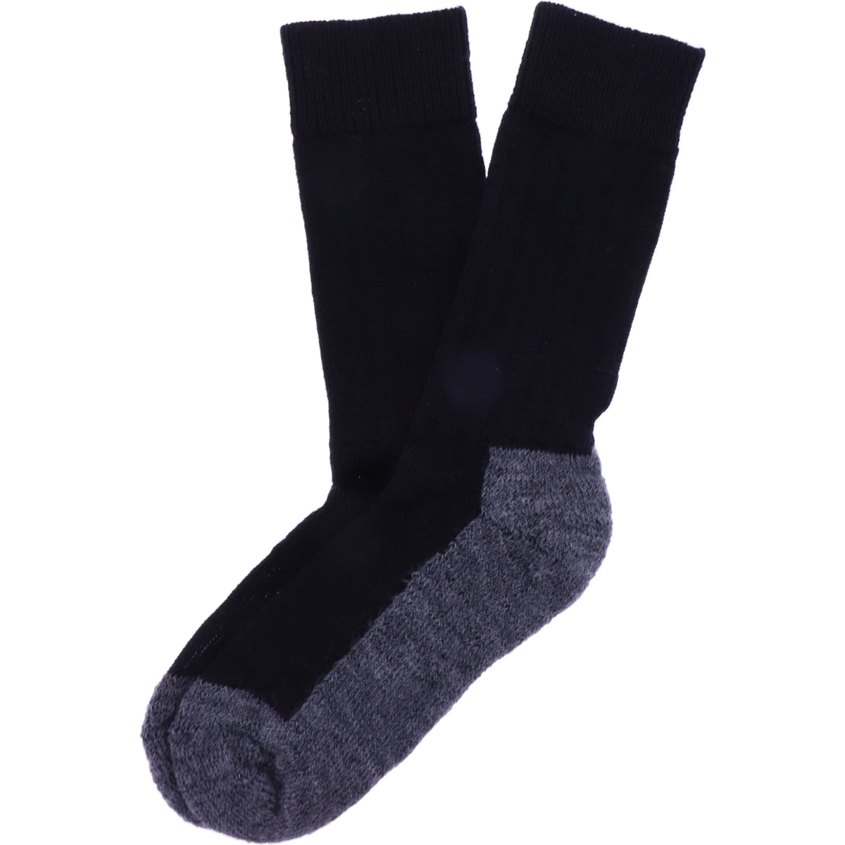Hirsch Natur | Trekking Socken | Schwarz-Anthrazit | 100% Wolle