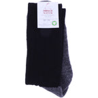 Hirsch Natur | Trekking Socken | Schwarz-Anthrazit | 100% Wolle