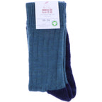 Hirsch Natur | Trekking Socken | Türkis-Marine | 100% Wolle